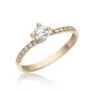 טבעת אירוסין משובצת יהלומים, זהב 14K, משובצת 0.42 קראט יהלומים