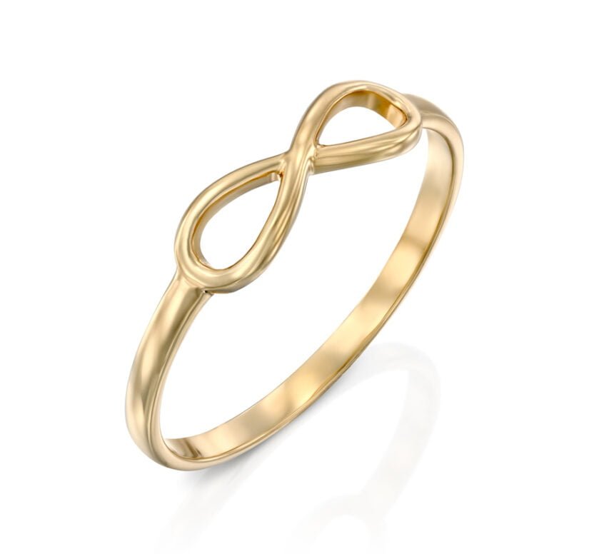 טבעת זהב בצורה אינפיניטי, 14K זהב, דגם R2994