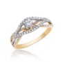 טבעת אירוסין משובצת יהלומים, זהב 14K, משובצת 0.51 קראט יהלומים