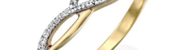 טבעת יהלומים, זהב 14k, משובצת 0.10 קראט יהלומים, דגם RD3061