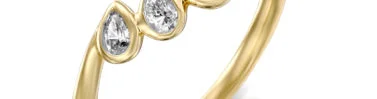 טבעת יהלומים בעיצוב טיפות, זהב 14K, משובצת משובצת 0.33 קראט יהלומים, דגם RDRA7757
