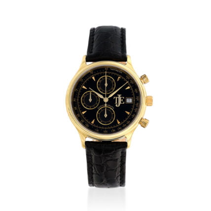 שעון TJE כרונו יוניסקס מזהב צהוב 14K, דגם U70105Y-B-BL