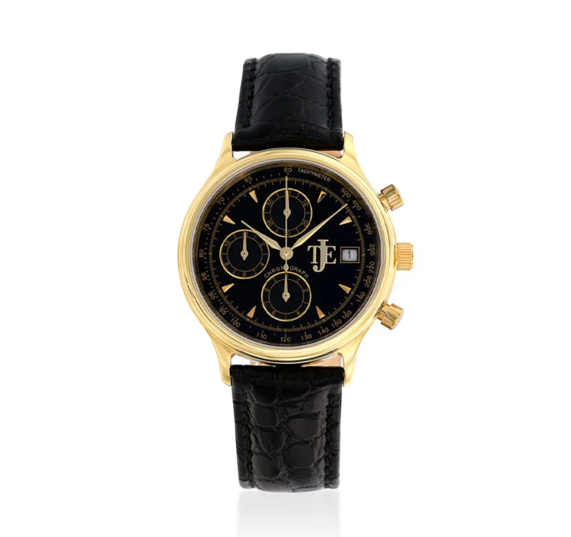 שעון TJE כרונו יוניסקס מזהב צהוב 14K, דגם U70105Y-B-BL
