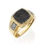 טבעת חותם יהלומים לגבר, זהב 14K, משובצים 0.19 קראט יהלומים, דגם RDSRM02621