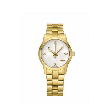 שעון לאישה DOXA משובץ יהלומים מקולקציית Grafic Round, דגם 356.35.057D.11